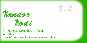 nandor modi business card