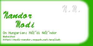 nandor modi business card